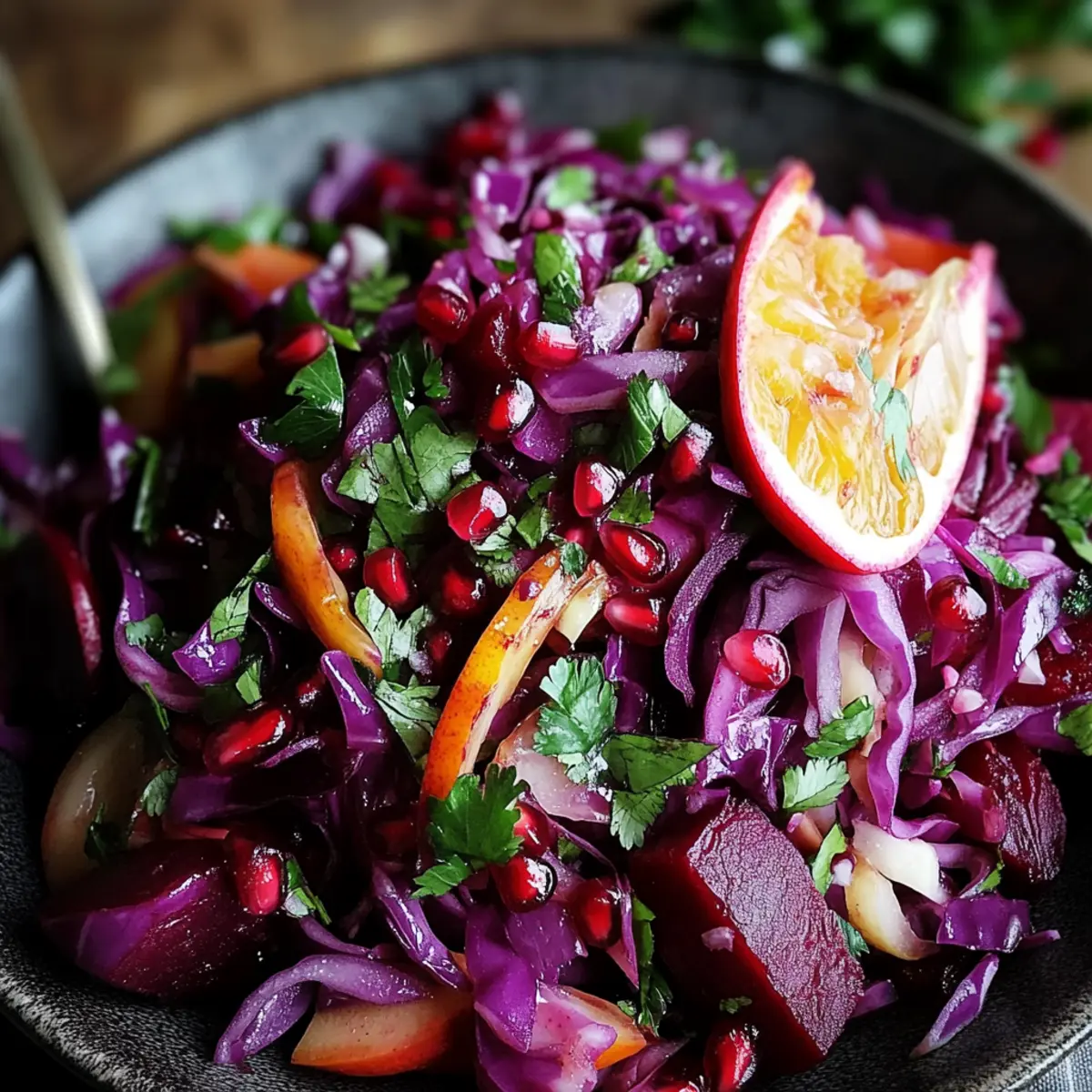 Cabbage Beet Pomegranate Salad
