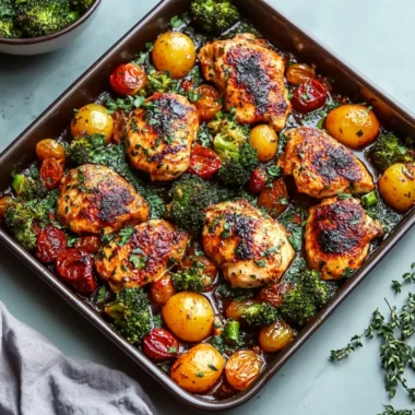 Honey Harissa Chicken Sheet Pan