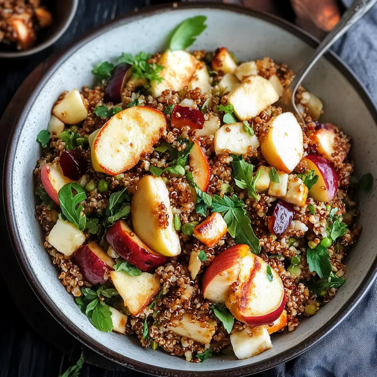 Savory Roasted Apple Bulgur Salad with Halloumi