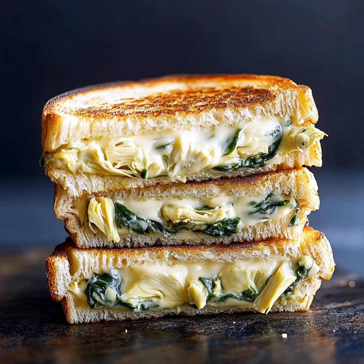 Vegan Spinach Artichoke Grilled Cheese