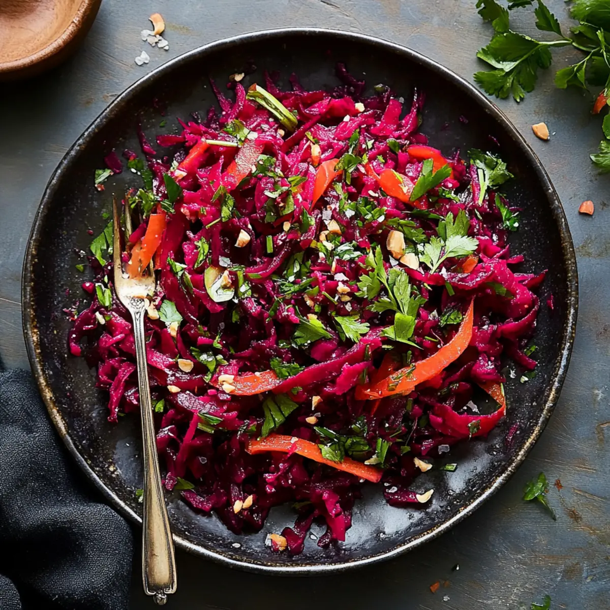 Grated Beet Salad with Fresh Herbs