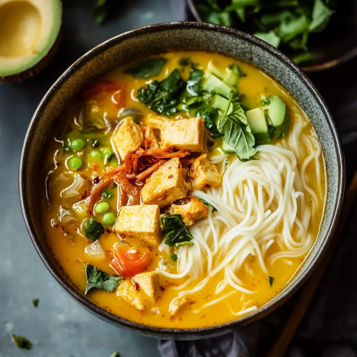 Golden Coconut Noodle Soup