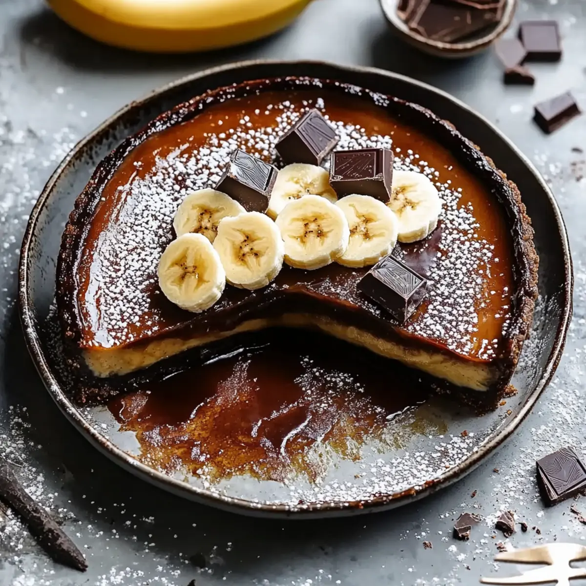 Caramelised Banana And Salted Chocolate Impossible Pie