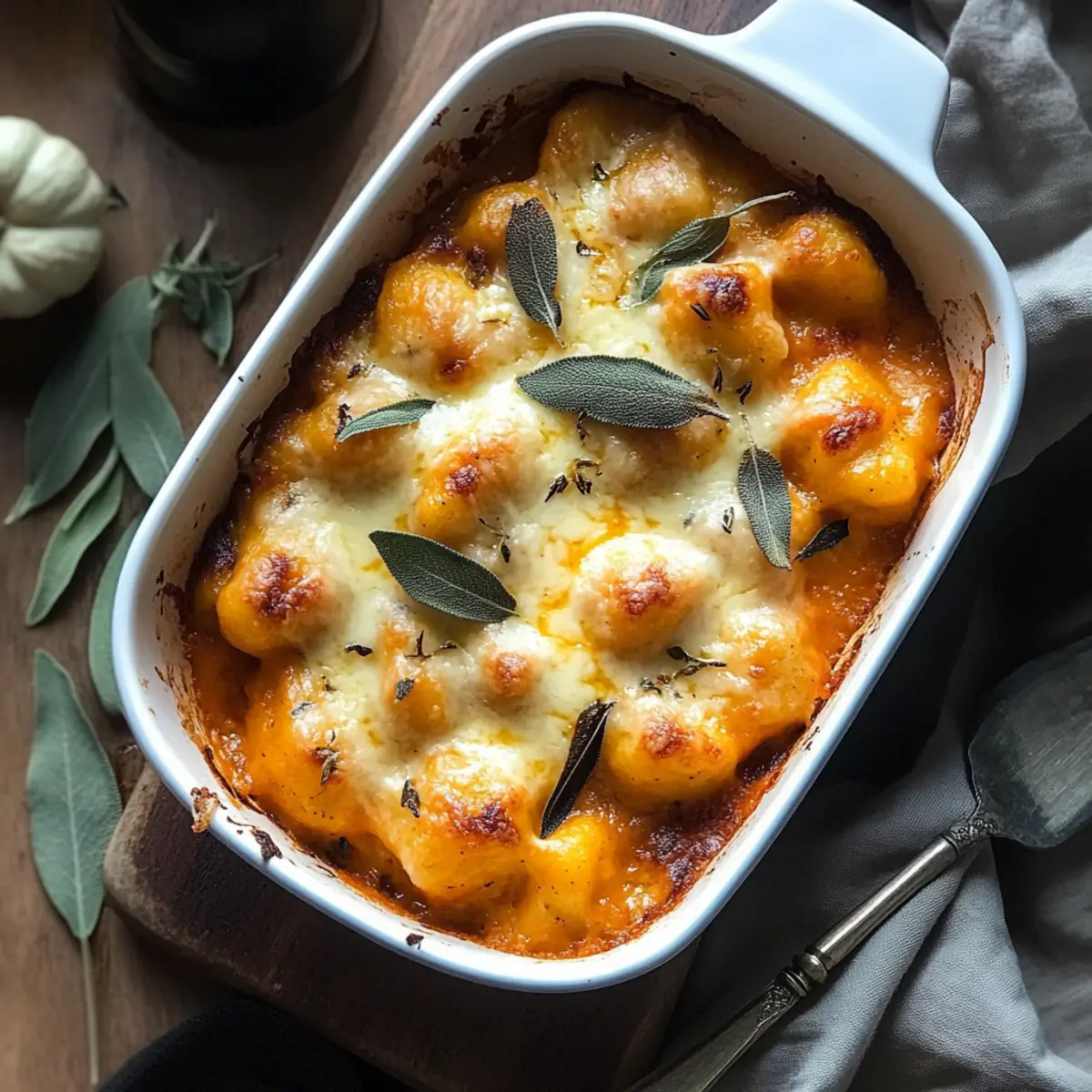 Creamy Pumpkin and Sage Baked Gnocchi