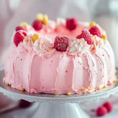 Heavenly Pink Angel Food Cake