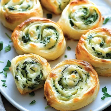 Pull-Apart Cheesy Spinach and Artichoke Pinwheels