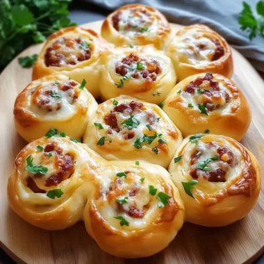 Flower Buns with Cheese and Sausage