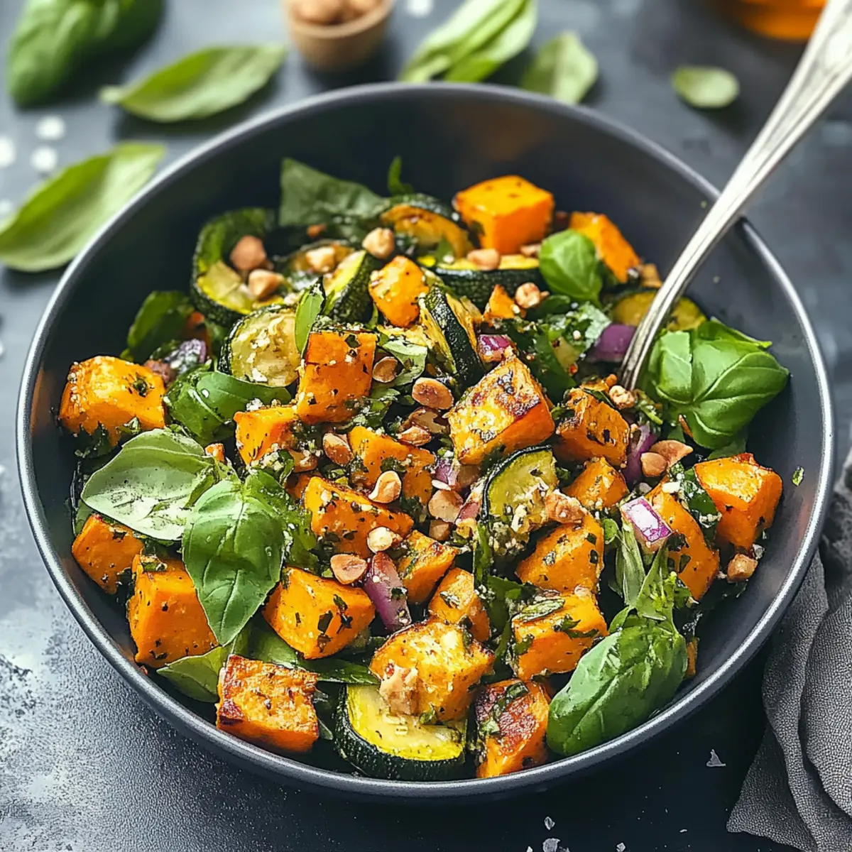 Roasted Zucchini and Sweet Potato Salad