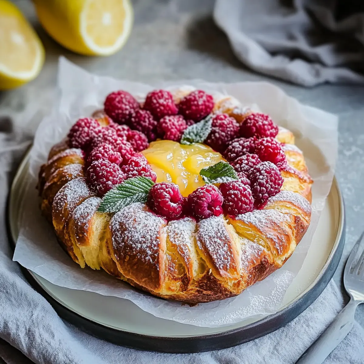 Lemon Curd & Raspberry Brioche