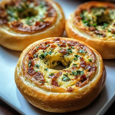 Savory Quiche Stuffed Bagels
