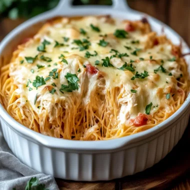 Cheesy Chicken Spaghetti Casserole
