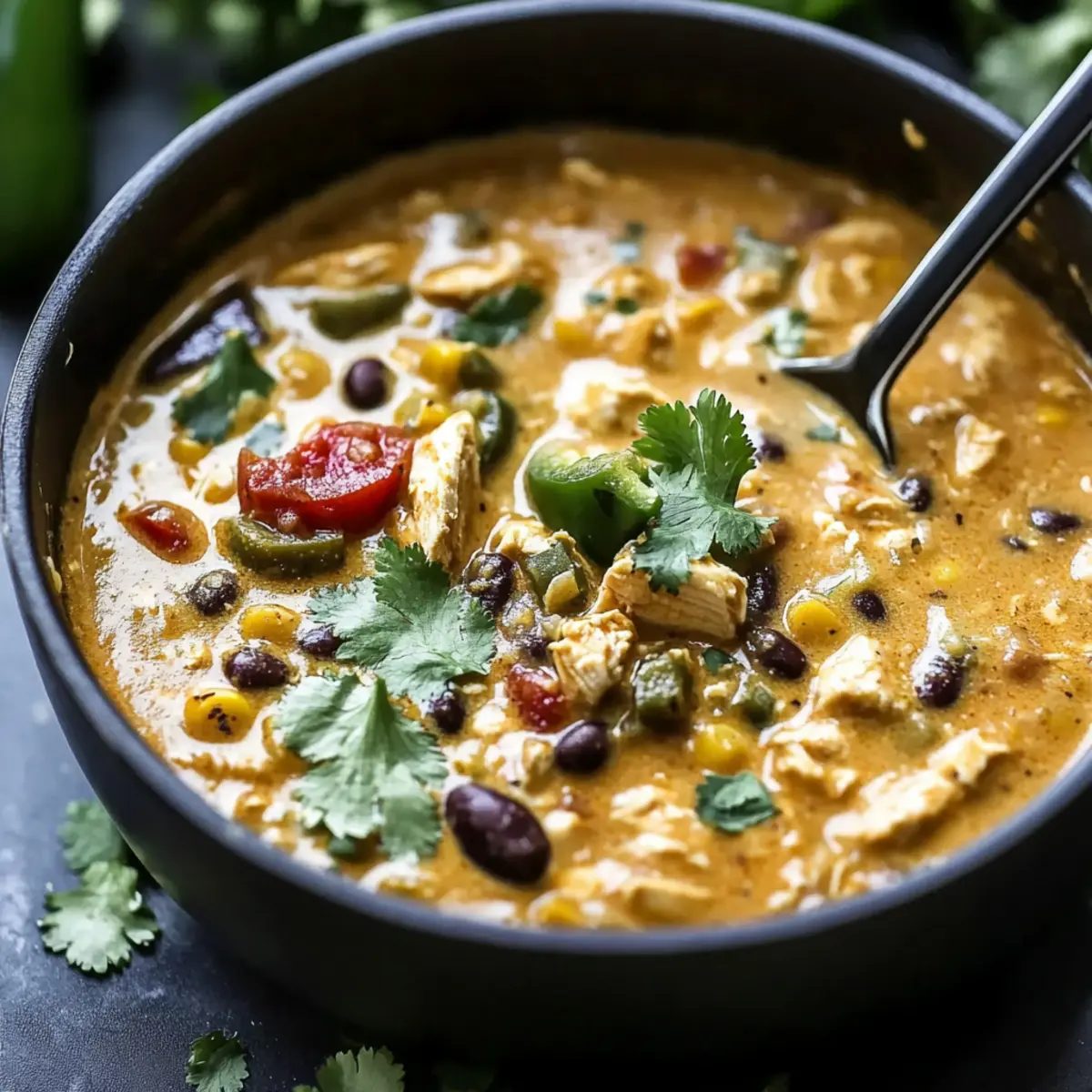 Creamy Roasted Poblano Chicken Chili