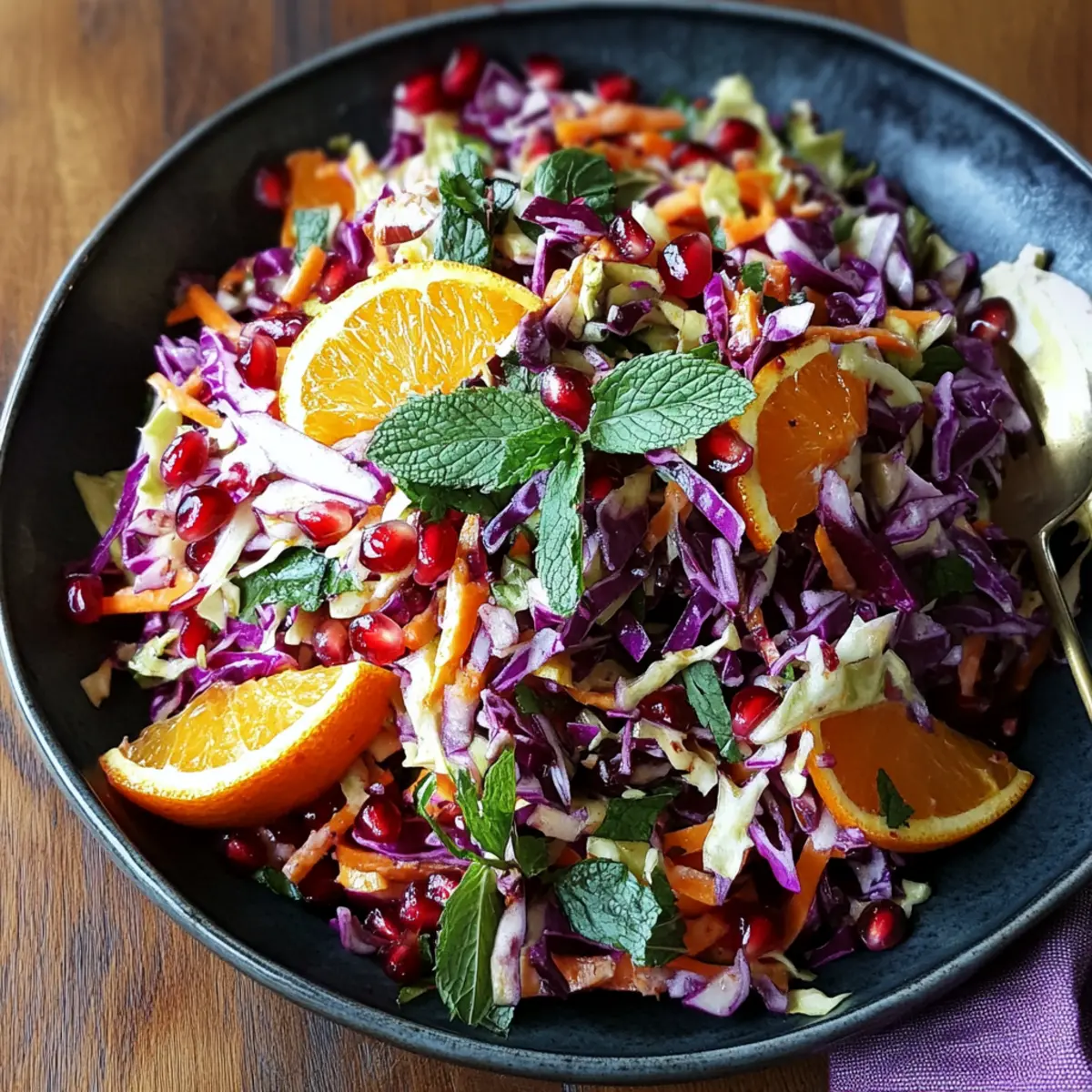Lebanese Slaw with Mint, Oranges and Pomegranate