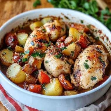 Tuscan Style Chicken and Potatoes Casserole