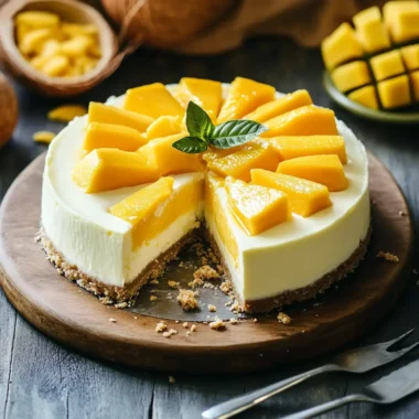 Mango Coconut Cheesecake