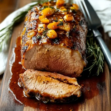 Savory Baked Pork Loin with Apricot Sauce