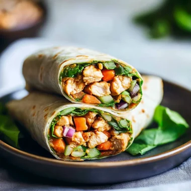 Savory Cashew Chicken Wraps