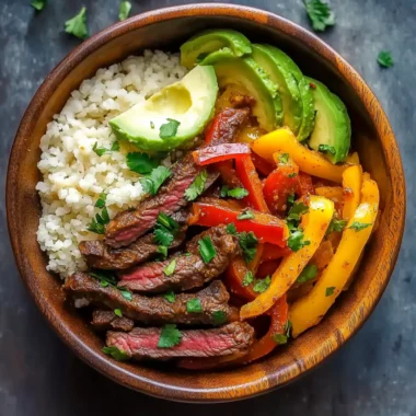 Healthy Low Carb Steak Fajita Bowl