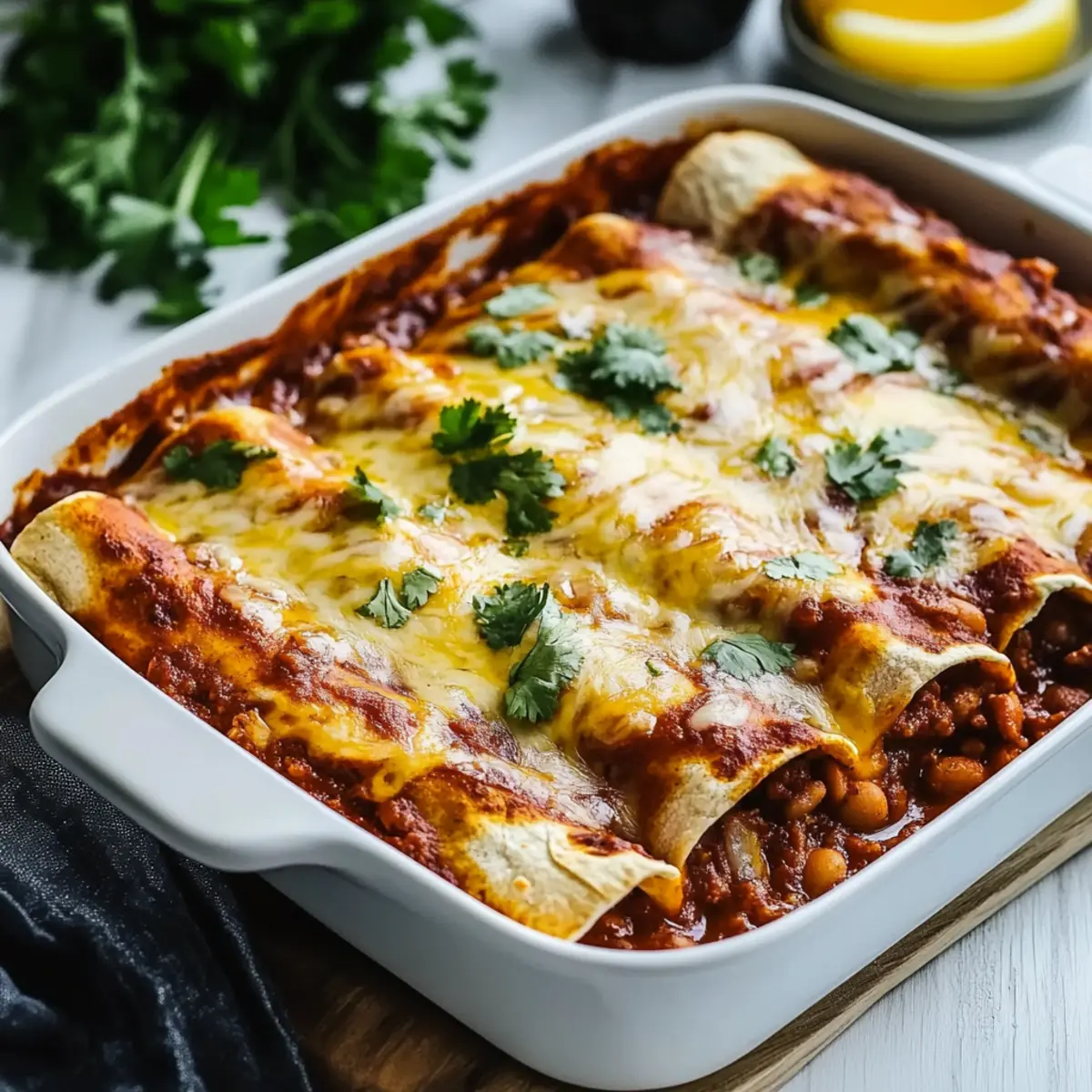 Refried Bean and Cheese Enchiladas